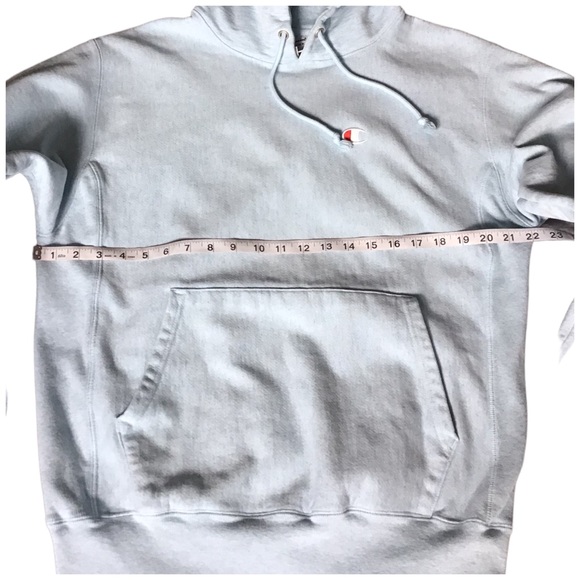 CHAMPION Reverse Weave Woman’s Light Blue Hoodie - Size Medium - Picture 7 of 13